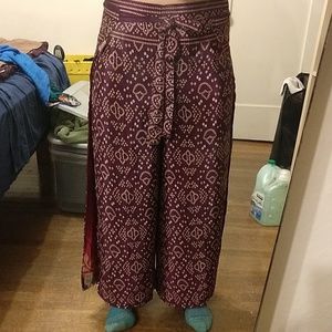 Reversible silk Thai wrap style pants